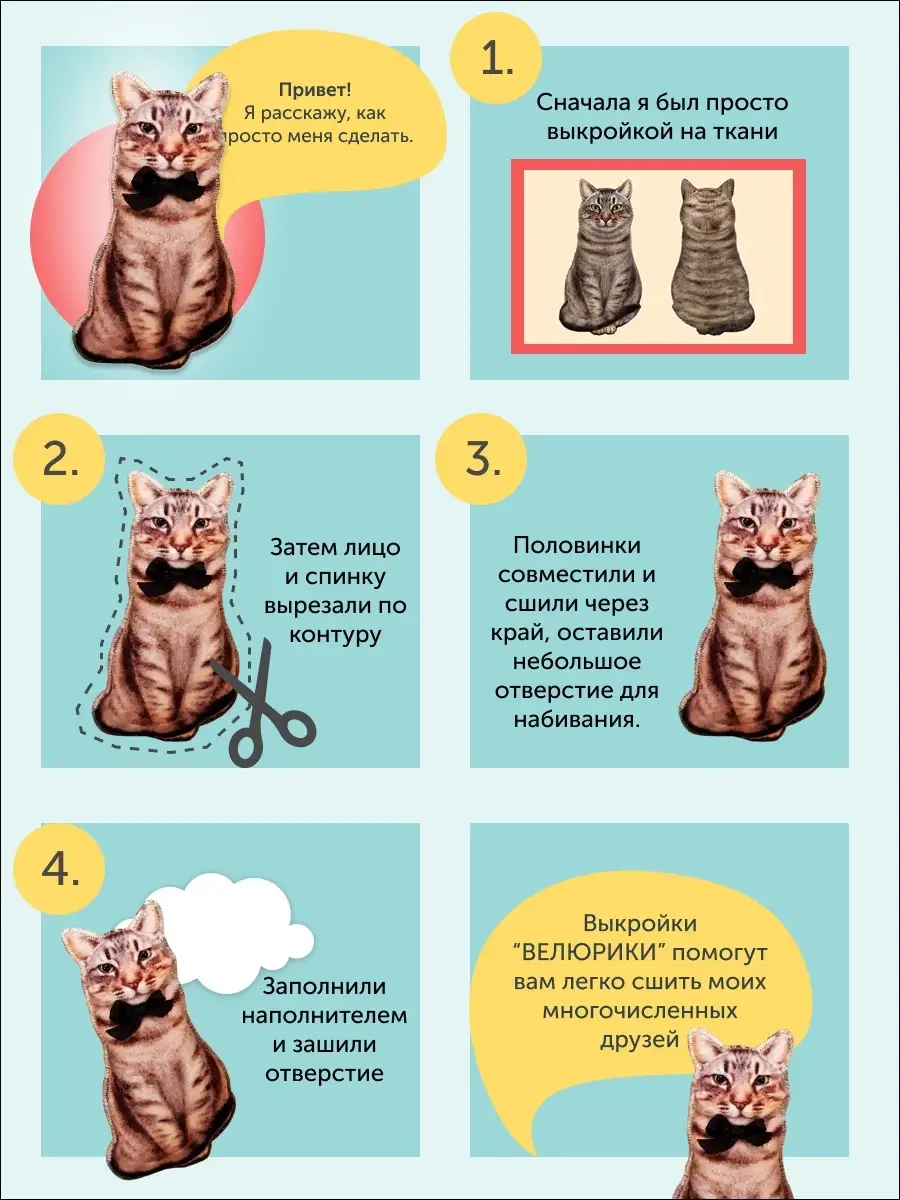 Выкройка свитшота для кота