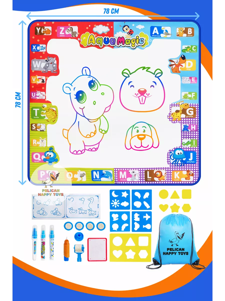 PELICAN HAPPY TOYS Игровой коврик для рисования водой набор