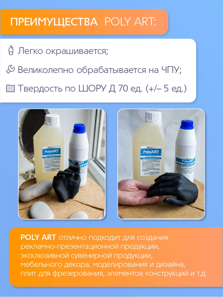 Заливочной жидкий полиуретановый пластик Poly Art 1,6 кг Poly Max купить по  цене 2 266 ₽ в интернет-магазине Wildberries | 13948992