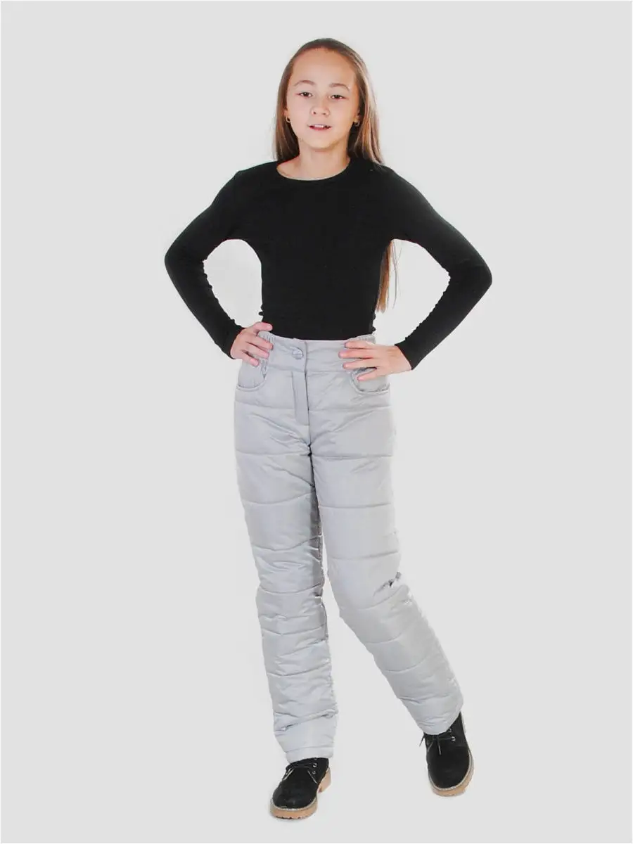 Милашка Сьюзи Брюки для девочки серые утепленные спортивные модные штаны
