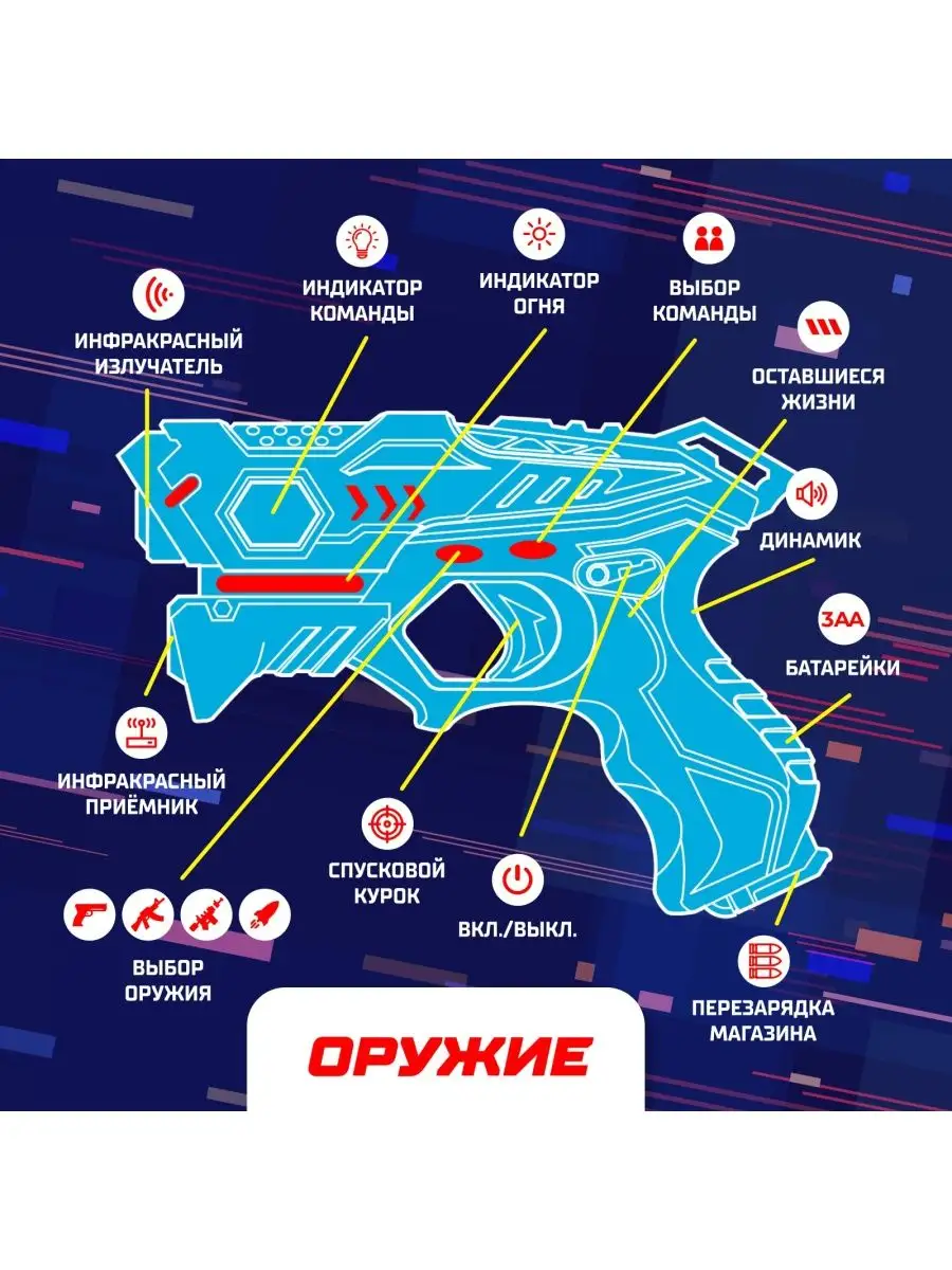 Лазертаг детское оружие для мальчиков Пистолет лазерный WOOW TOYS купить по  цене 2 053 ₽ в интернет-магазине Wildberries | 14341119