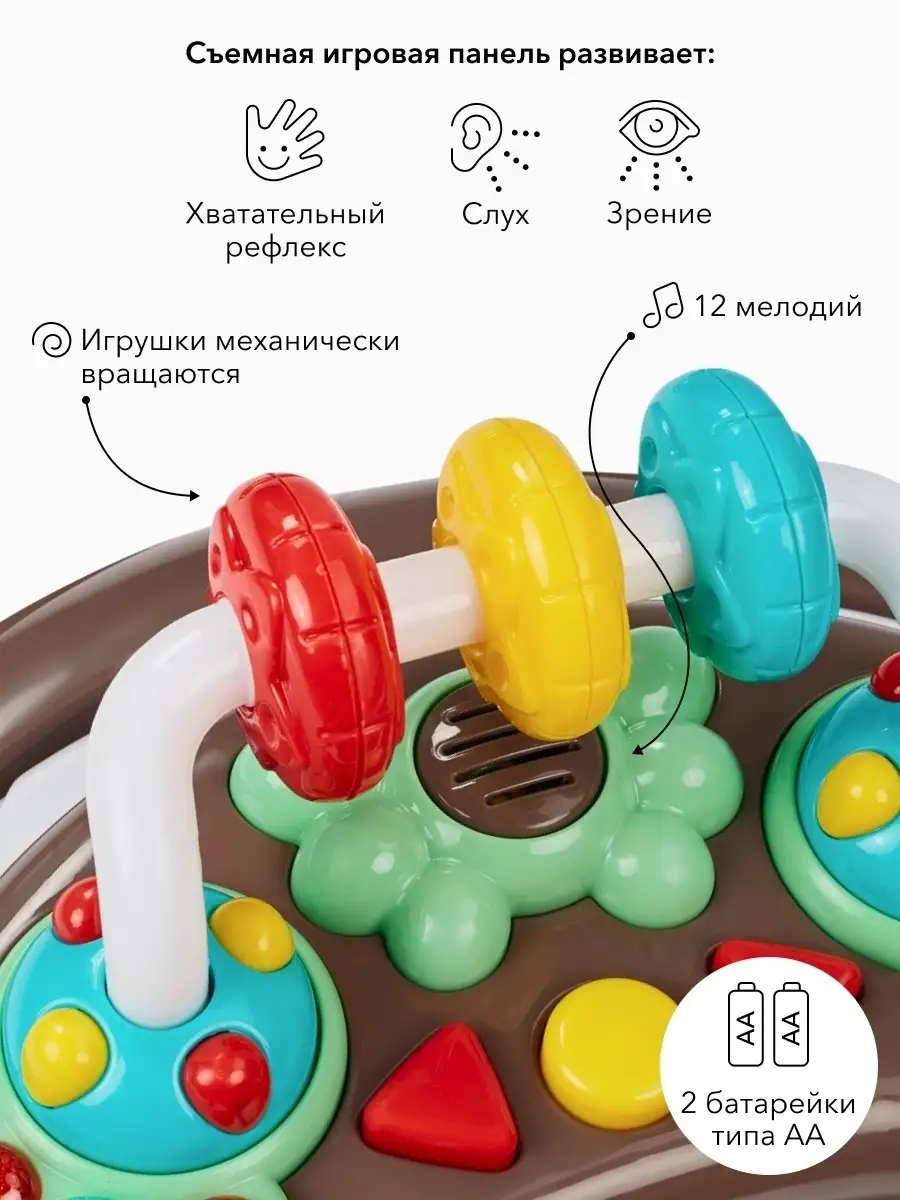 Ходунки детские для мальчиков девочек с музыкальной панелью Happy Baby  купить по цене 4 459 ₽ в интернет-магазине Wildberries | 8555338